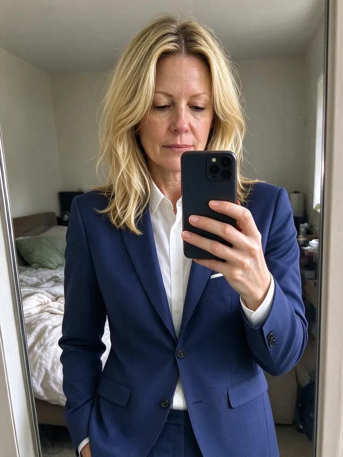 AI Clothes Swapper: Navy business suit – After